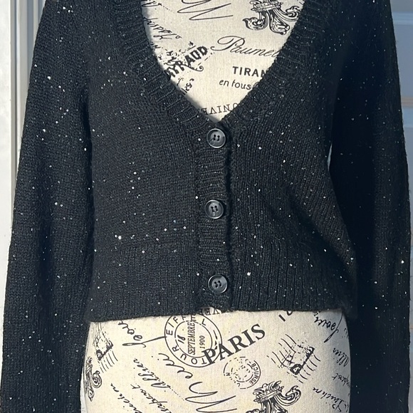 NWT Aeropostale shimmery crop button up sweater - Picture 5 of 5